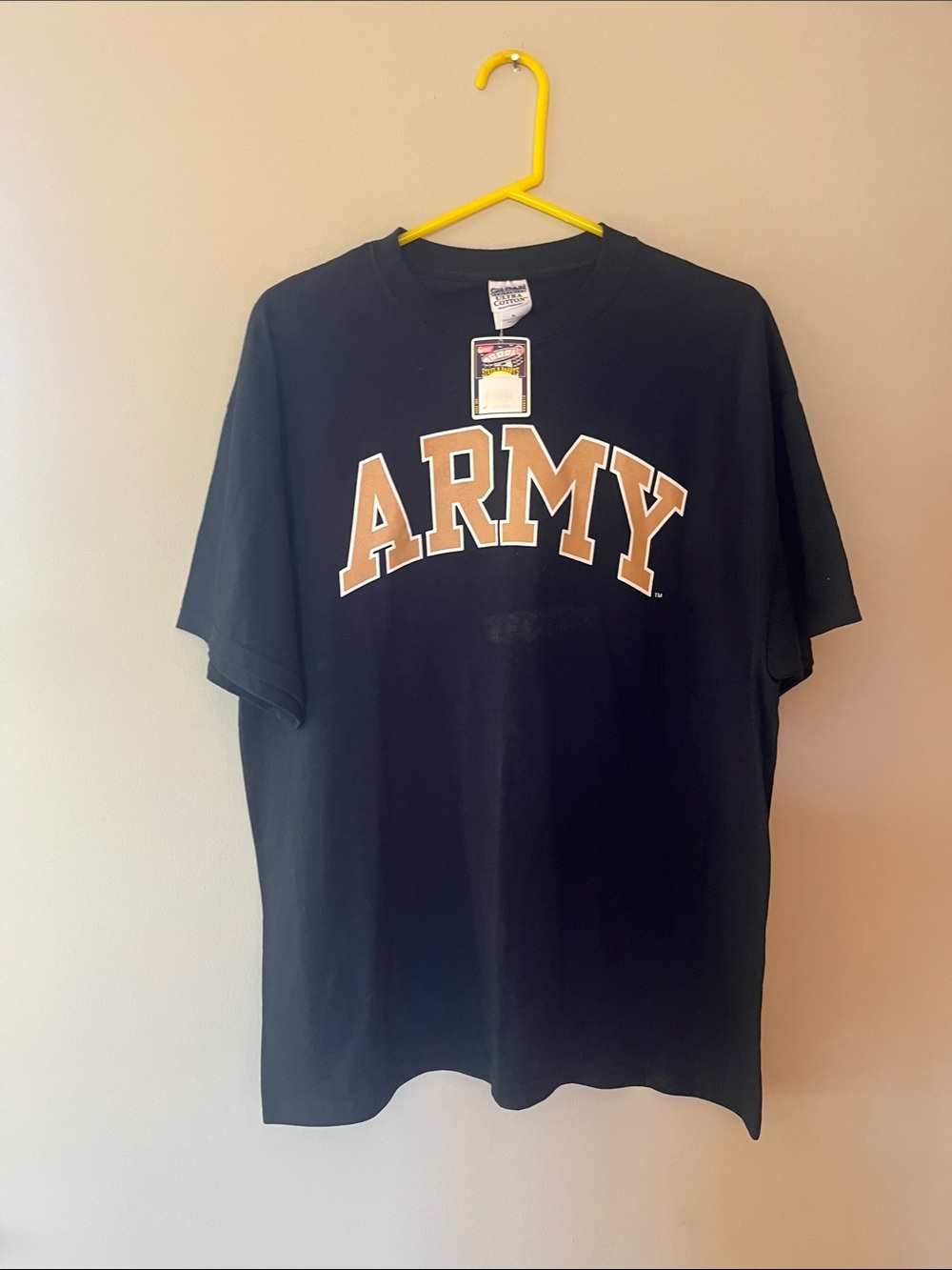 Gildan Black Short-Sleeve Tee with Tan ARMY Lettering